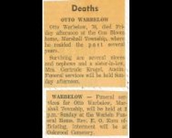 Otto Warbelow Death Notice